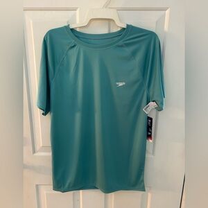 NWT Speedo Athletic/Board shirt size M. Short sleeves, blue/green color SPF 50